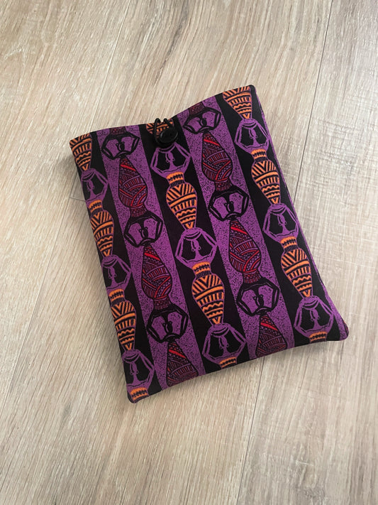 African Ladies Fabric Book Cover: Padded E-Reader Sleeve