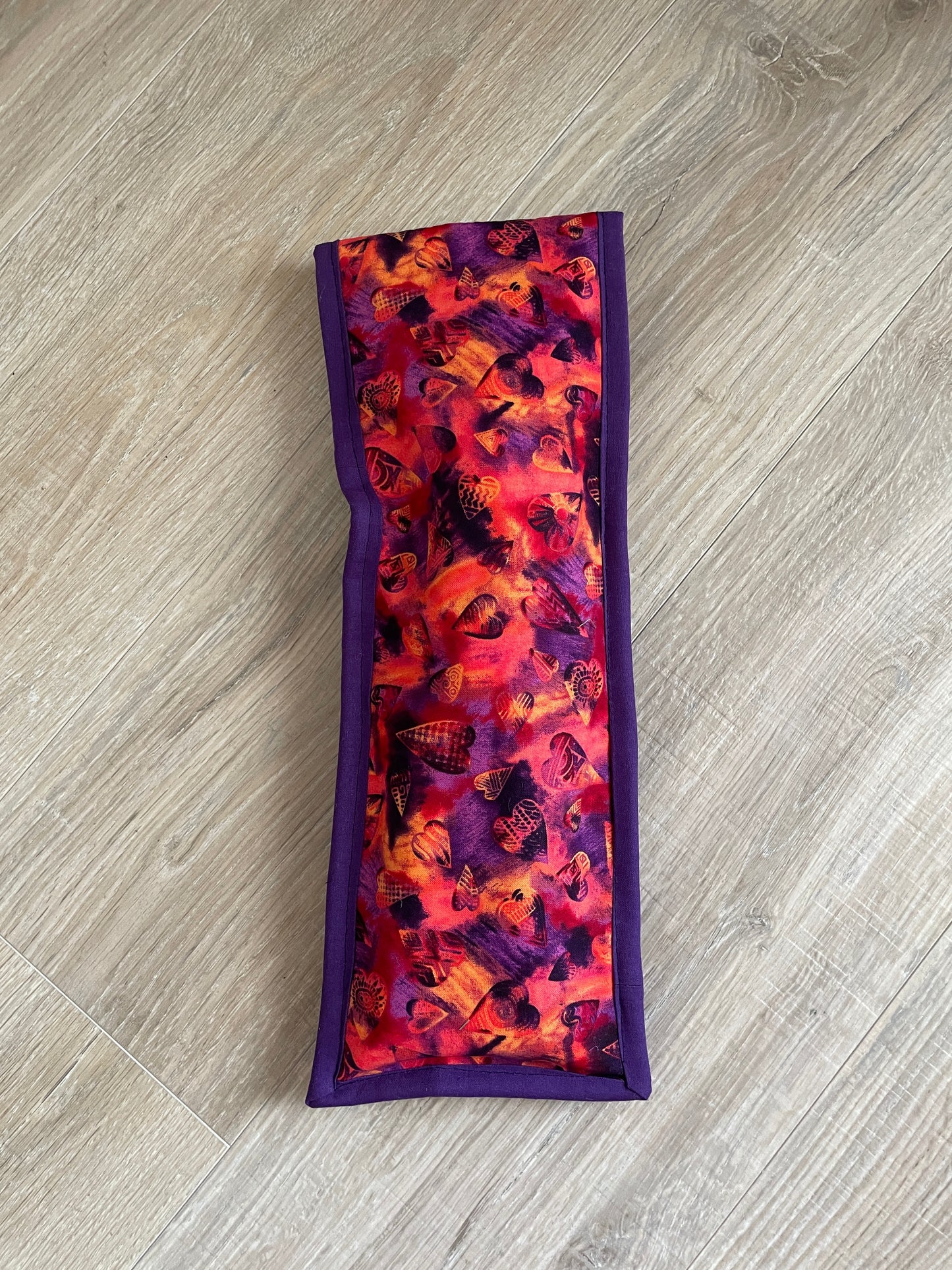 Handmade Flat Iron or Curling Iron Holder, Adinkra Hearts