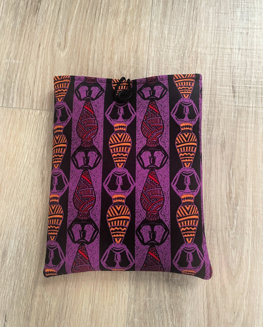 African Ladies Fabric Book Cover: Padded E-Reader Sleeve