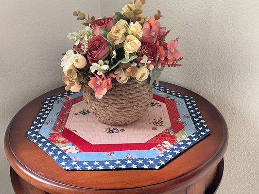 Quilted Patriotic Table Topper Centerpiece