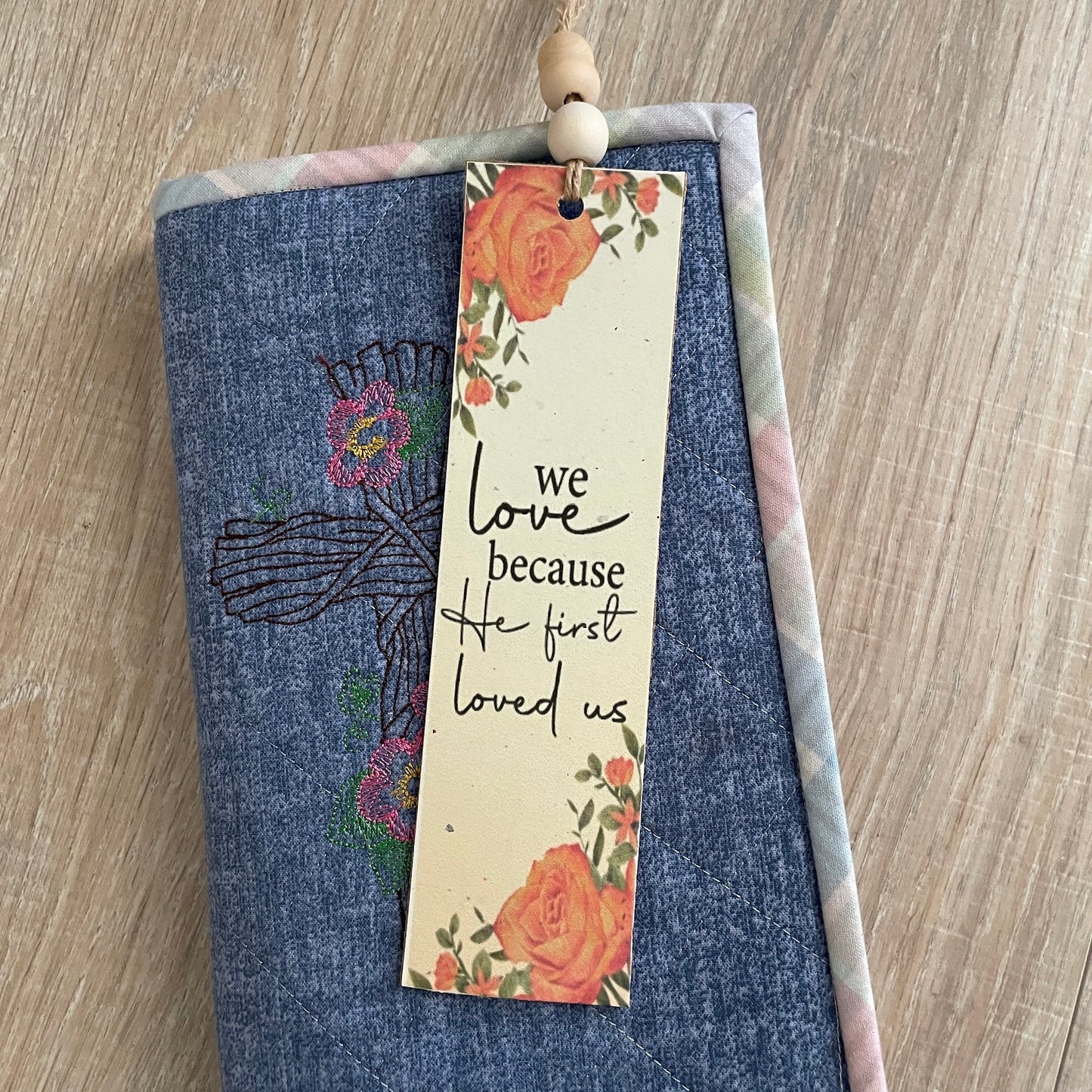 Floral Bible Verse Bookmarks, Set of 4 with Beaded Tassel, Bundle 1