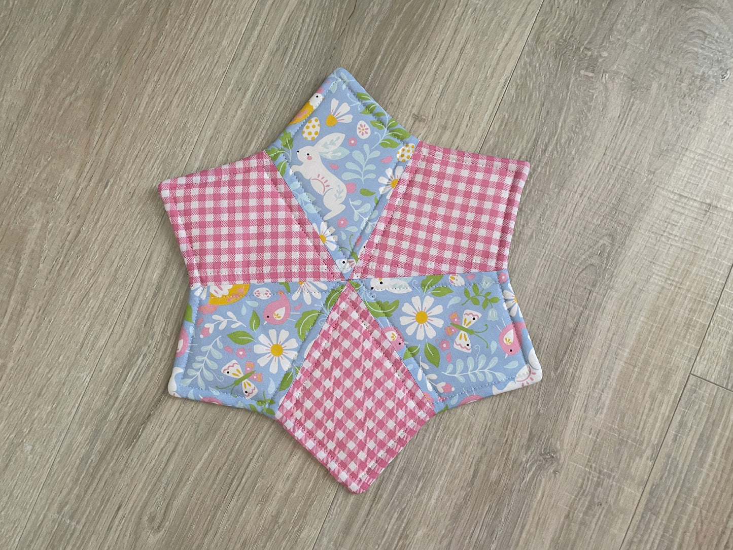 Easter Candle Mat, Quilted Spring Mug Rug