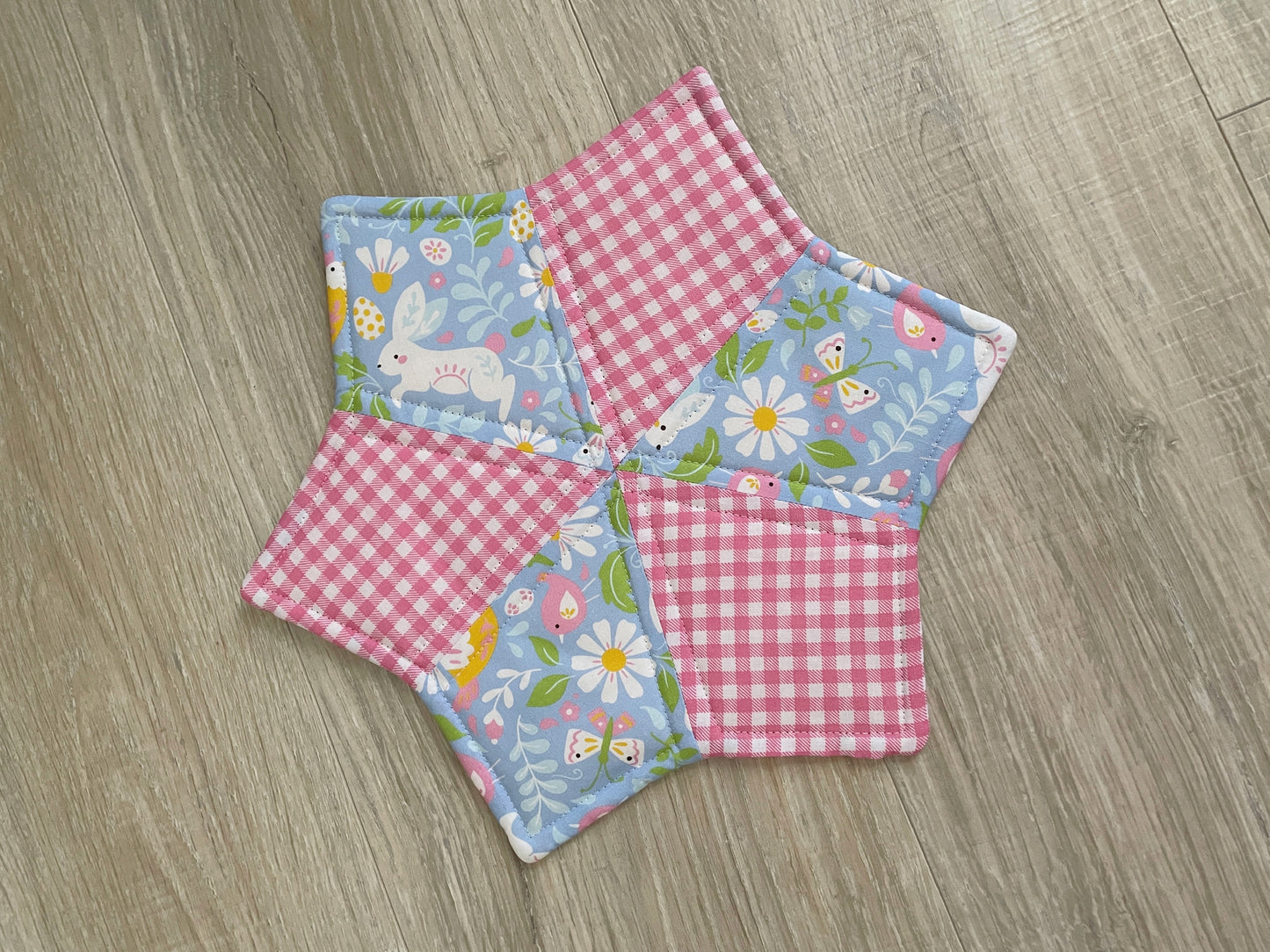 Easter Candle Mat, Quilted Spring Mug Rug