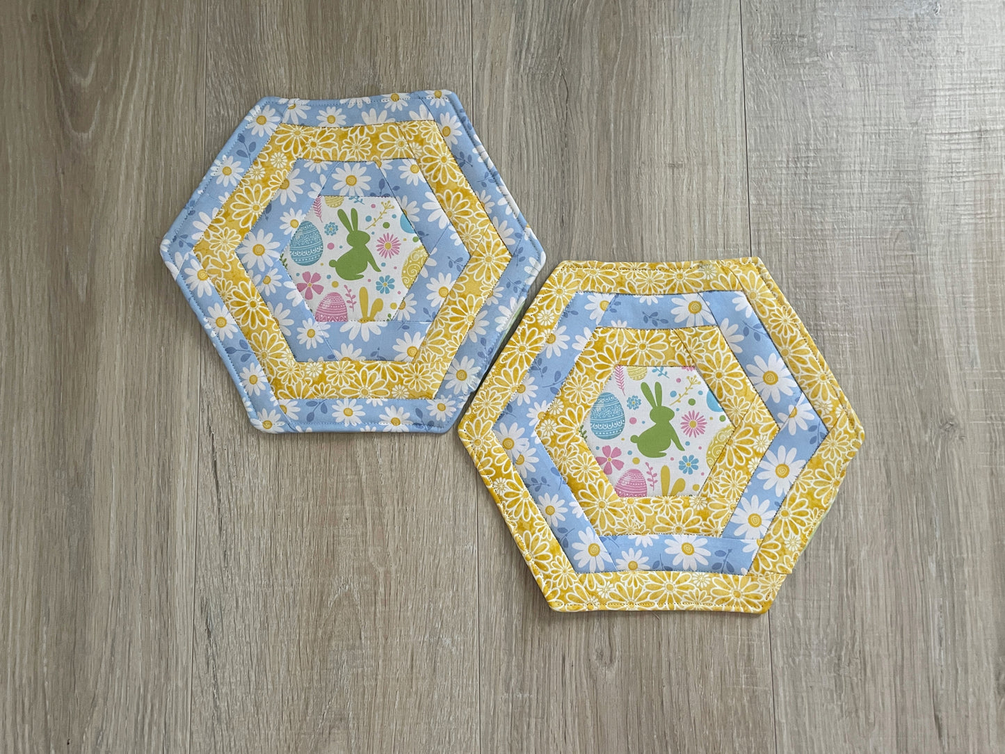 Easter and Spring Hot Pads, Set of 2 Quilted Mug Rugs