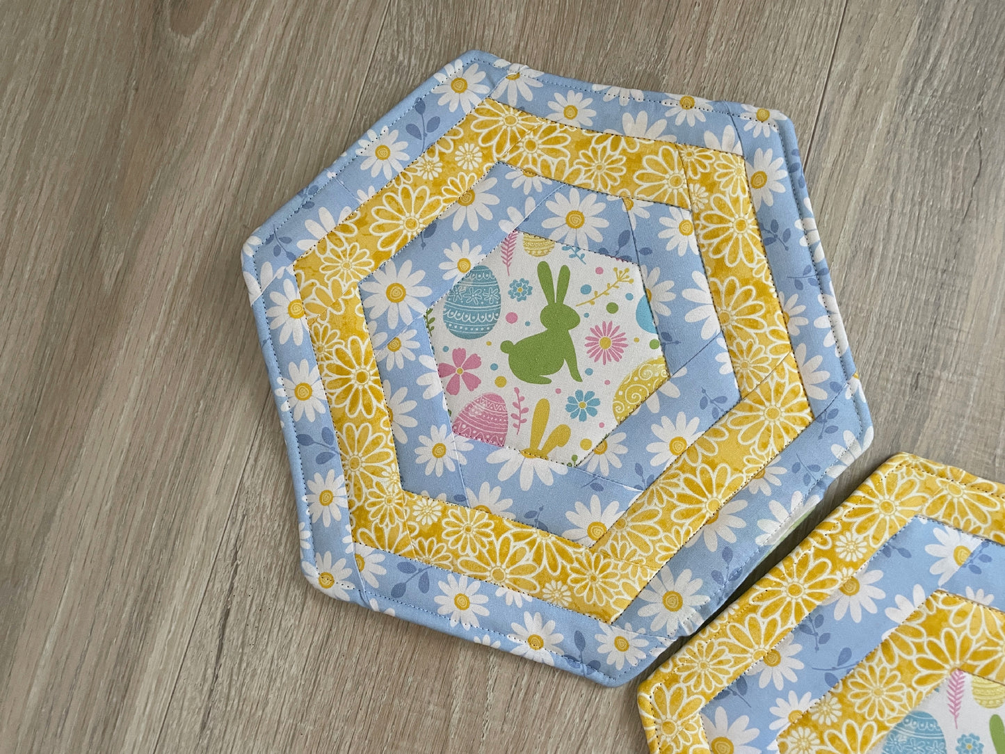 Easter and Spring Hot Pads, Set of 2 Quilted Mug Rugs