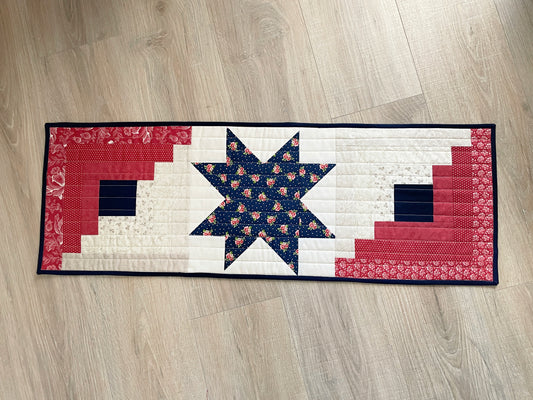 Red White Blue Quilted Table Runner