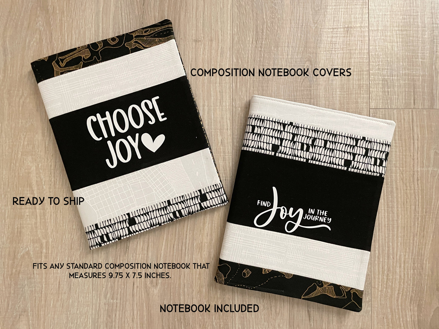 Black & White Patchwork Composition Notebook Cover