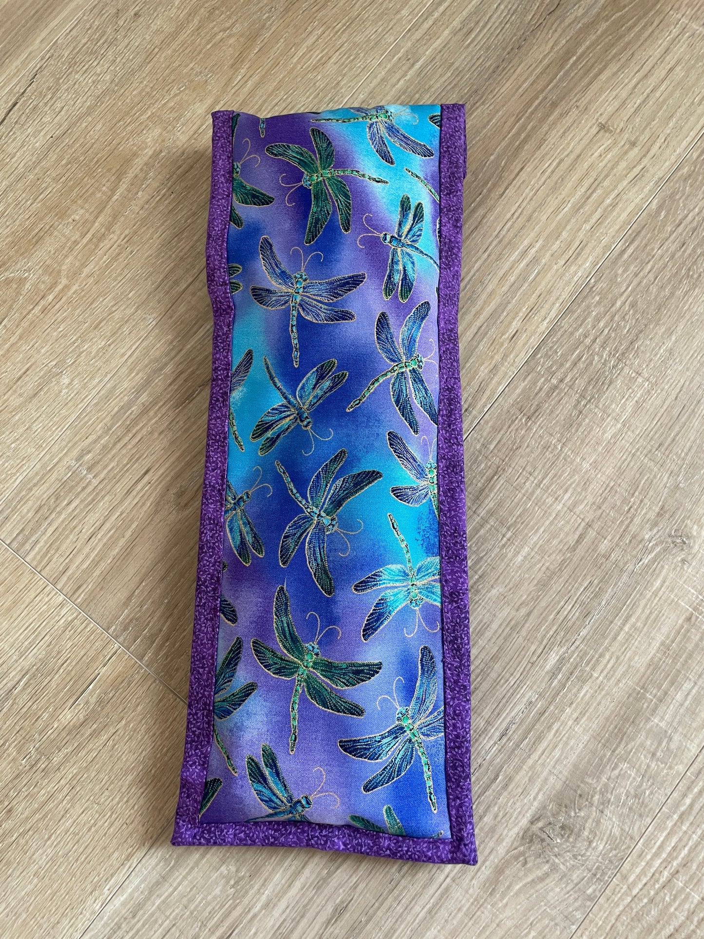 Handmade Flat Iron or Curling Iron Holder, Purple and Blue Dragonflies