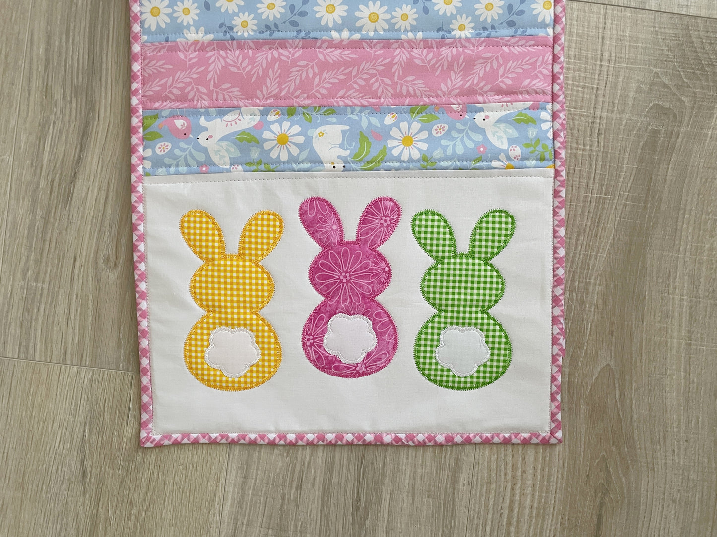 Quilted Table Runner, Easter Bunny Spring Home Decor