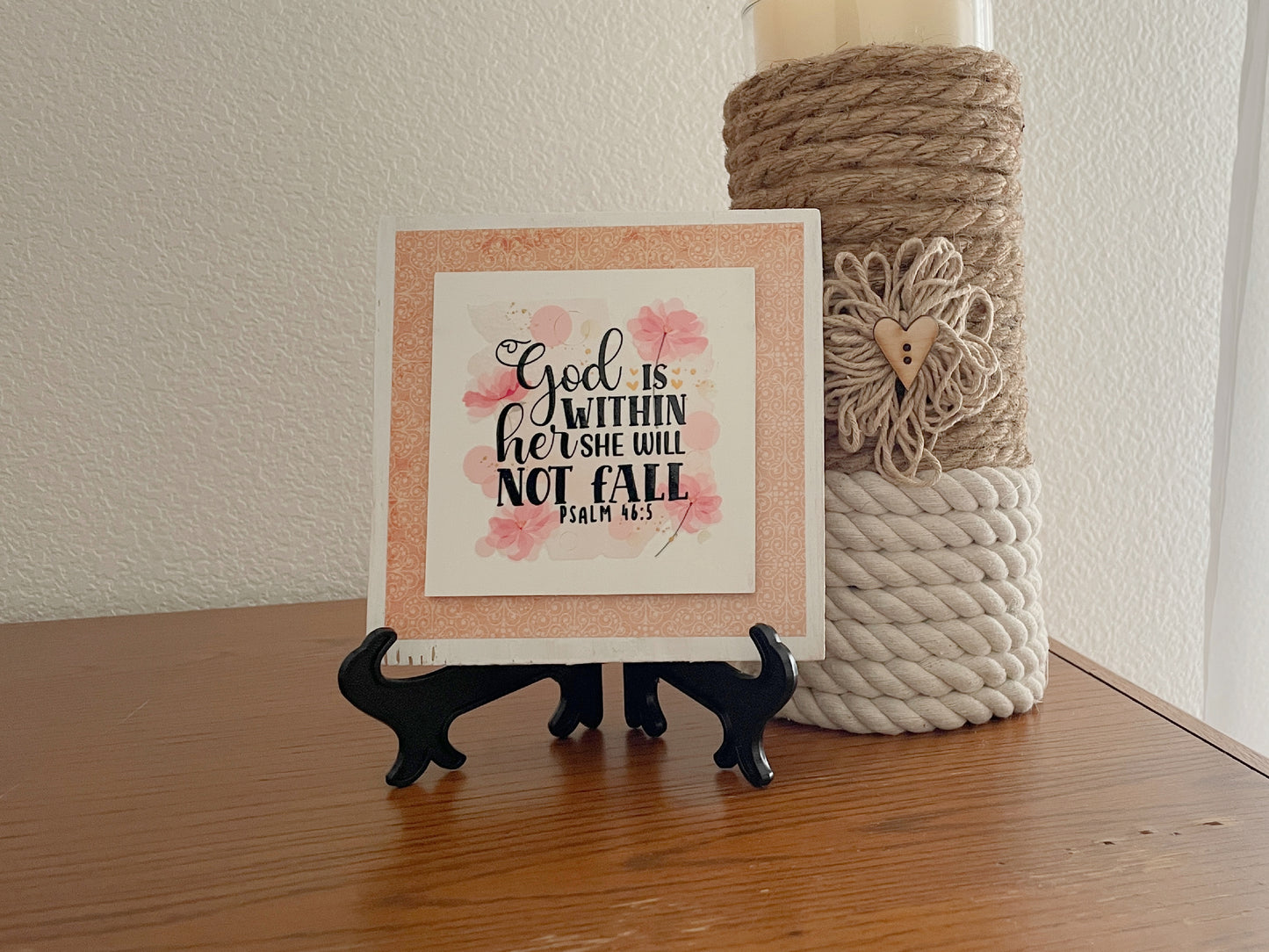 Bible Verse Signs, Faith Based Wood Sign with Easel