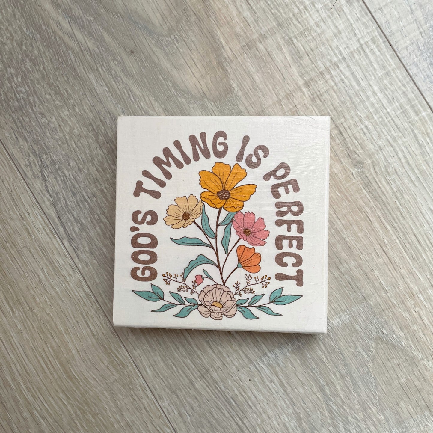 God’s Timing Is Perfect Sign – Christian Wall Decor, Rustic Scripture Art, Encouraging Gift