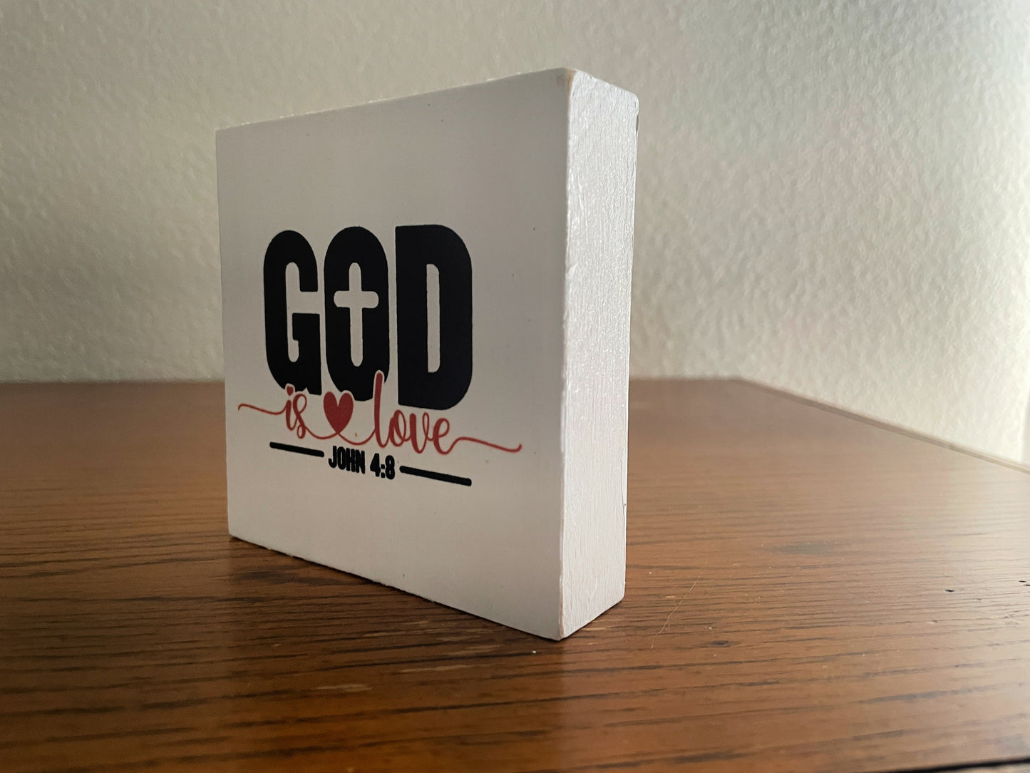 Christian Mini Wood Sign, Faith-Based Shelf or Tier Tray Decor