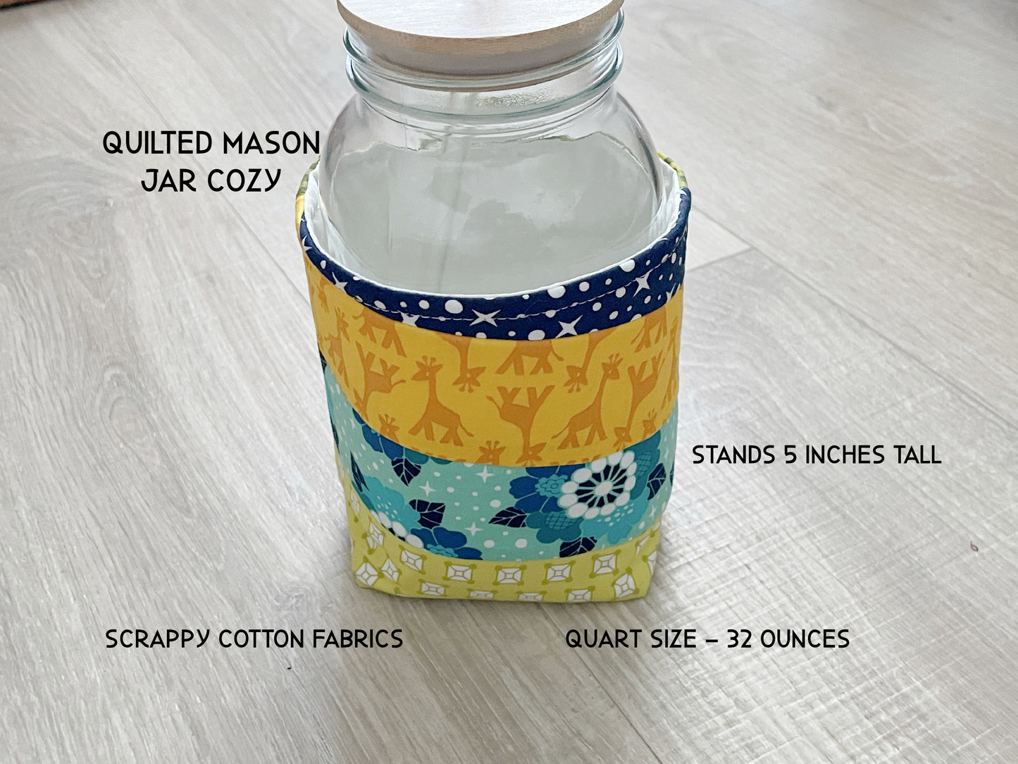 Insulated Mason Jar Cozy/Sleeve, Handmade Drink Accessory