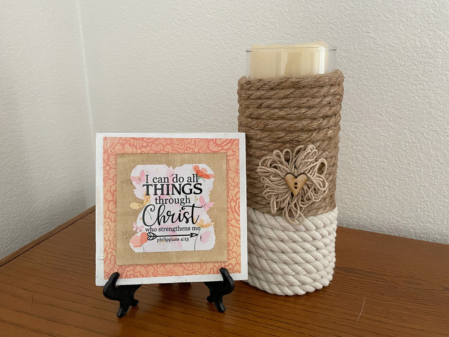 Bible Verse Signs, Faith Based Wood Sign with Easel