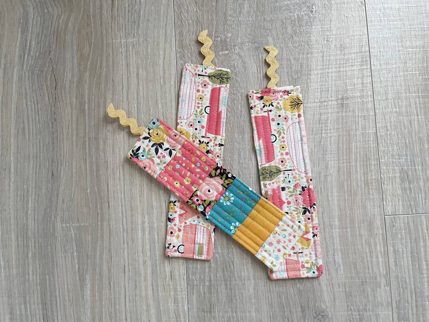 Handmade Quilted Bookmarks, Set of 3 Scrappy Bookmark Gift for Book Lovers