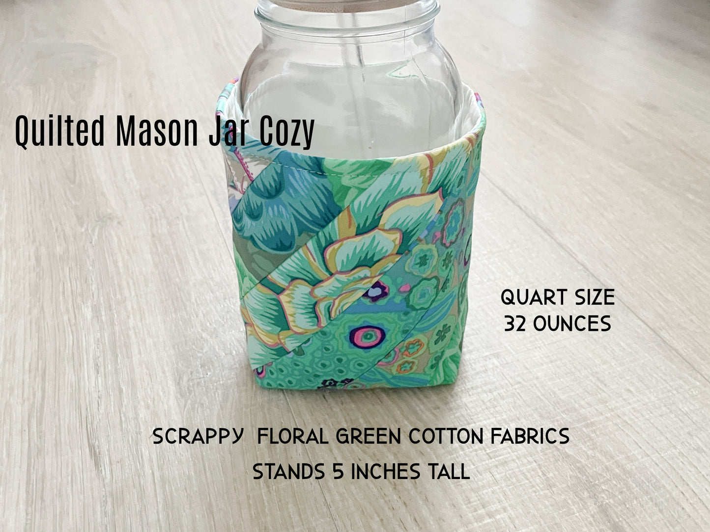 Insulated Mason Jar Cozy/Sleeve, Handmade Drink Accessory