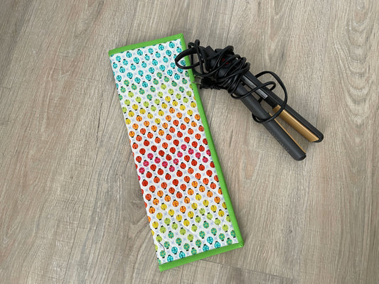 Flat/Curling Iron Quilted Case, Rainbow Ladybugs