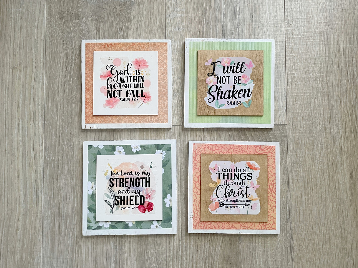 Bible Verse Signs, Faith Based Wood Sign with Easel