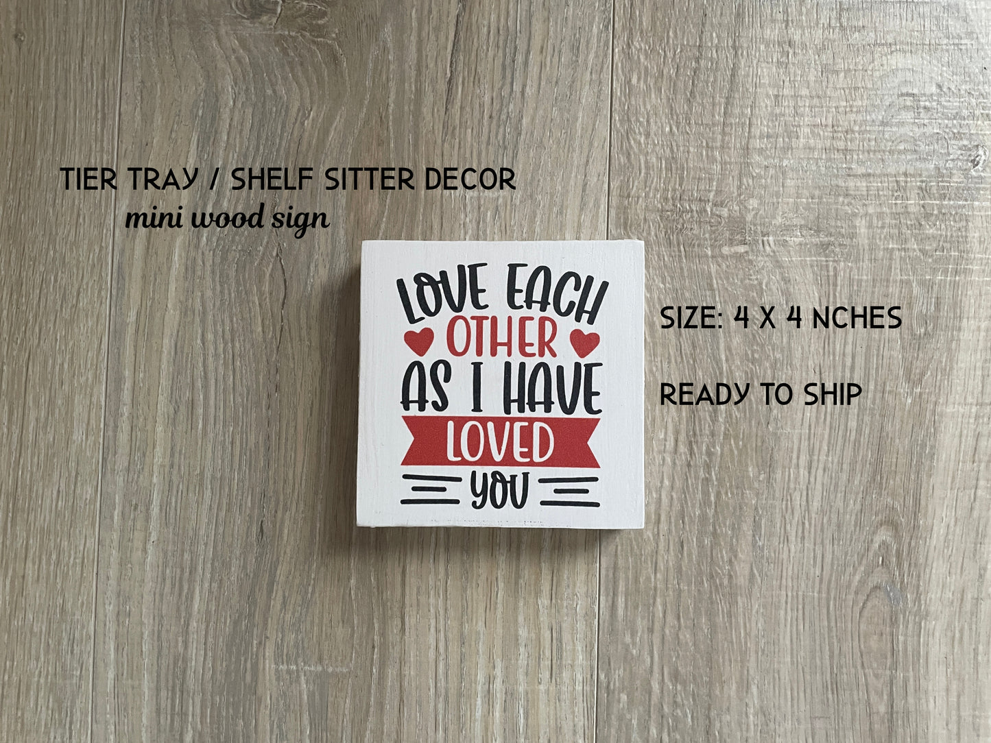 Christian Mini Wood Sign, Faith-Based Shelf or Tier Tray Decor