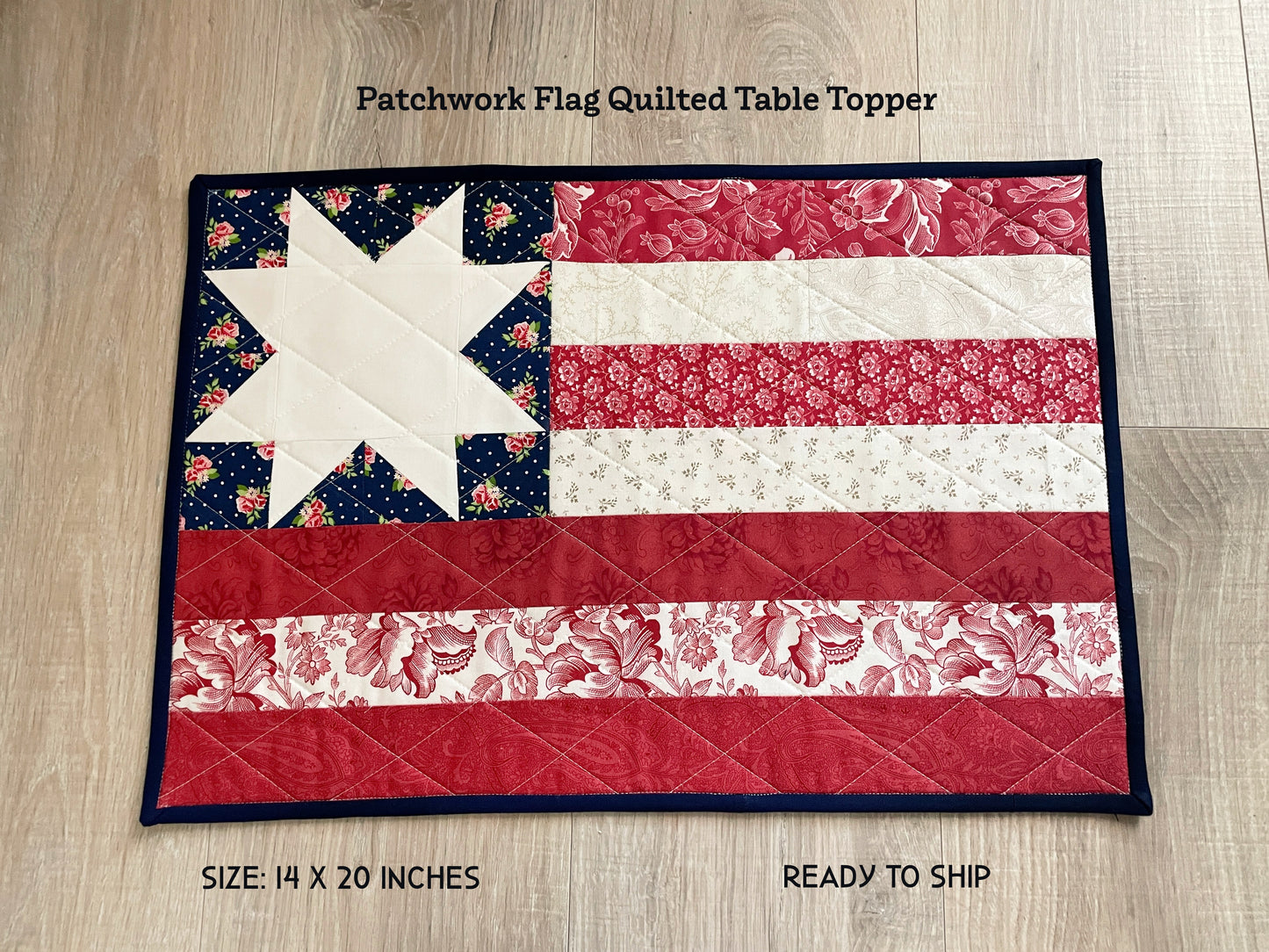 Patchwork Flag Quilted Table Topper