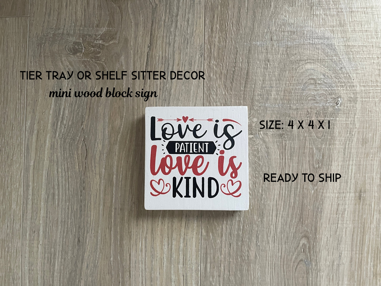 Christian Mini Wood Sign, Faith-Based Shelf or Tier Tray Decor