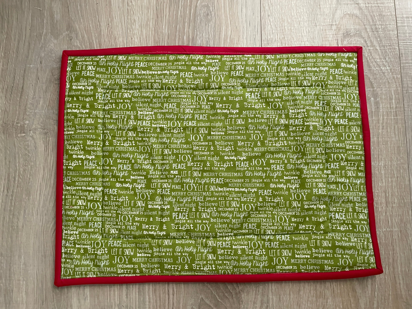 Quilted Christmas Large Casserole Hot Pad, Peace on Earth