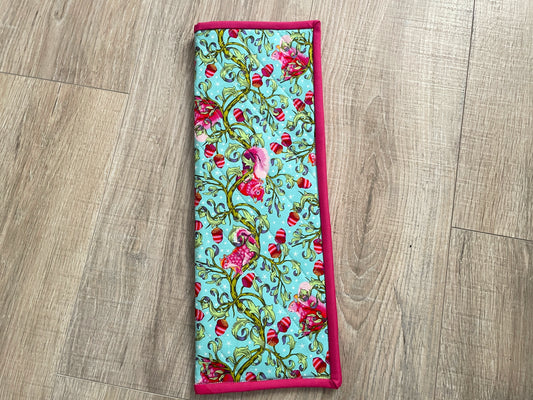 Flat/Curling Iron Quilted Case, Pink and Aqua