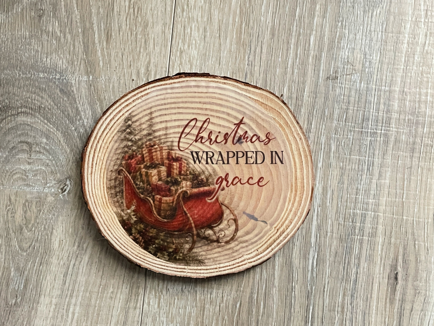 Winter Faith Wood Slice Coasters | Rustic Farmhouse Christian Decor Set