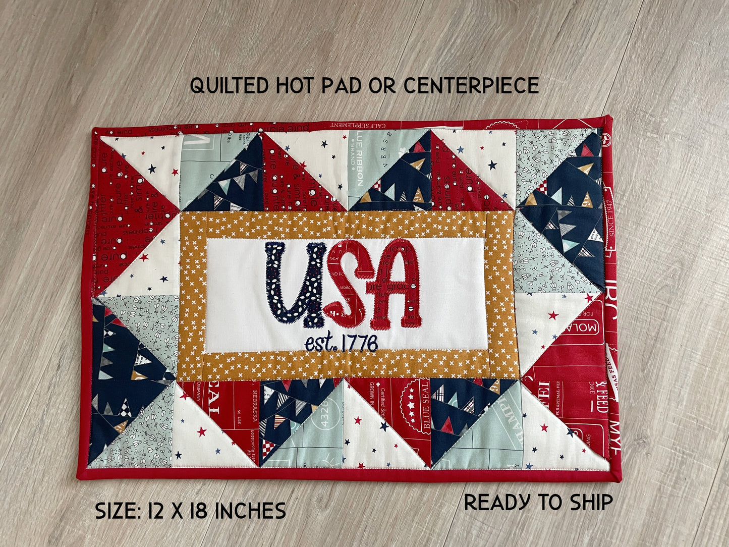 Americana Quilted Table Centerpiece