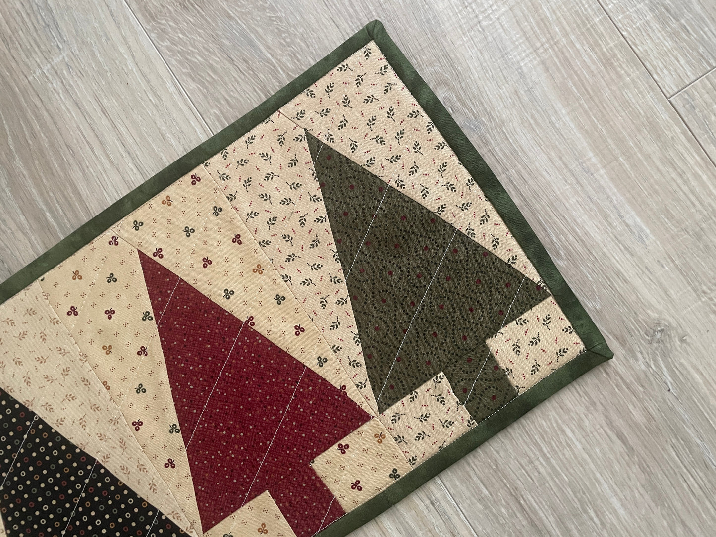 Quilted Pine Tree Mug Rug: Handmade Country Farmhouse Snack Mat