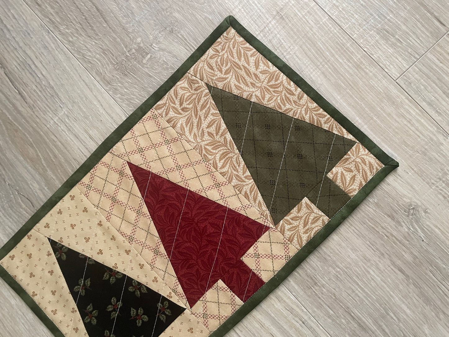 Quilted Pine Tree Mug Rug: Handmade Country Farmhouse Snack Mat