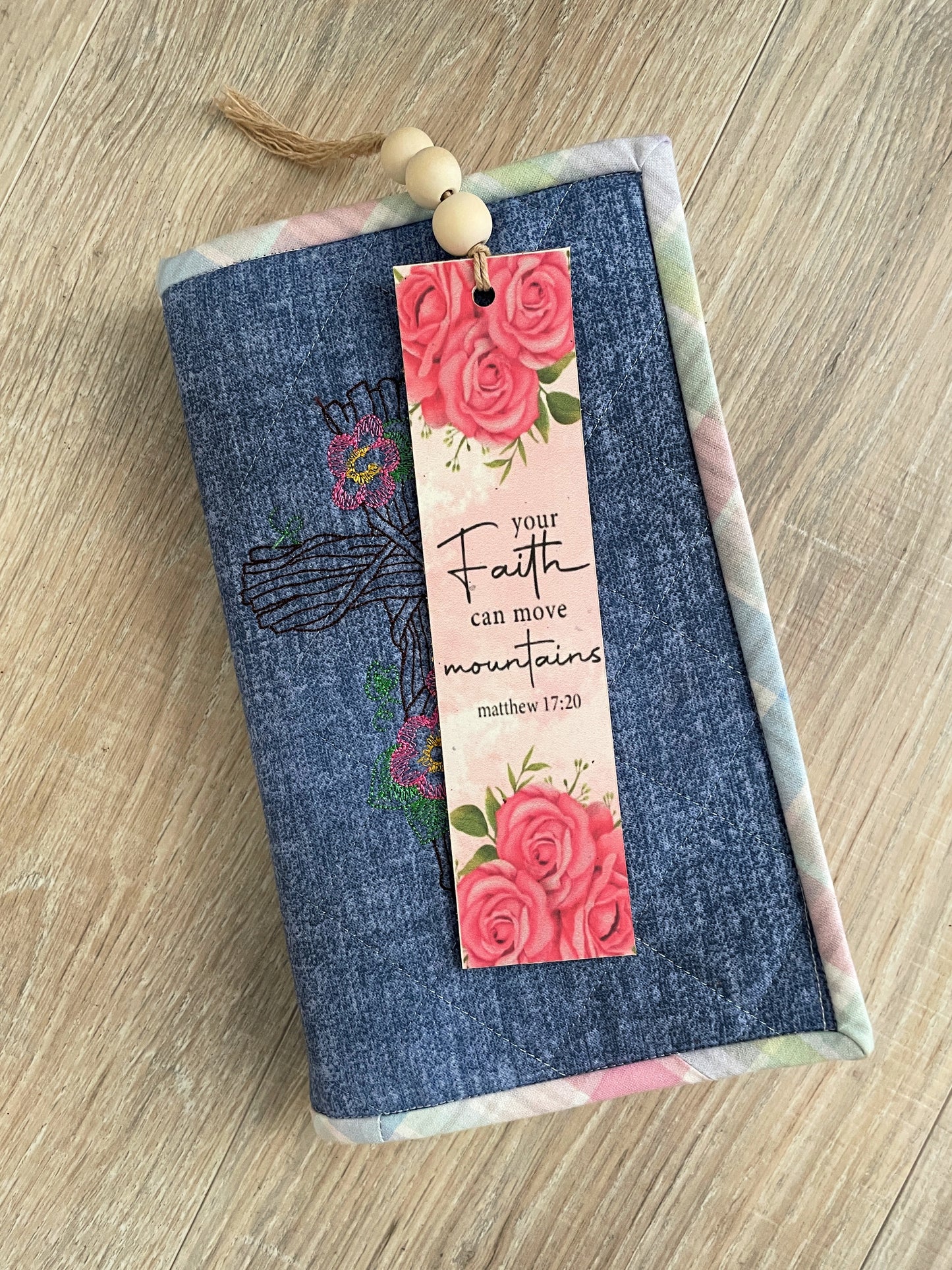 Floral Bible Verse Bookmarks, Set of 4 with Beaded Tassel, Bundle 4
