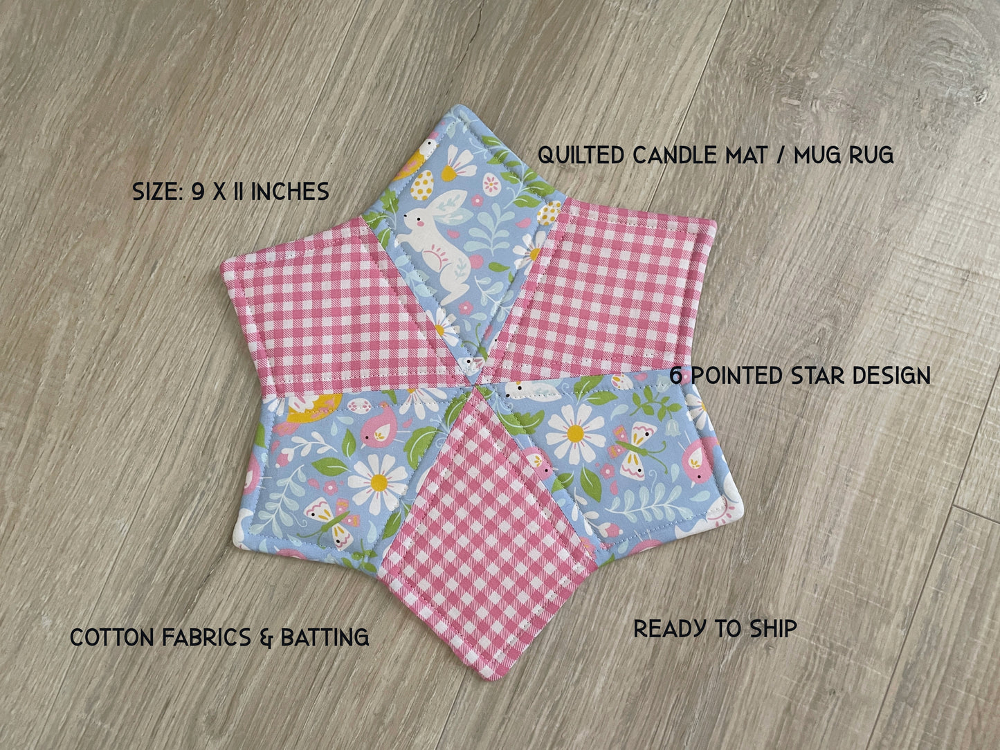 Easter Candle Mat, Quilted Spring Mug Rug