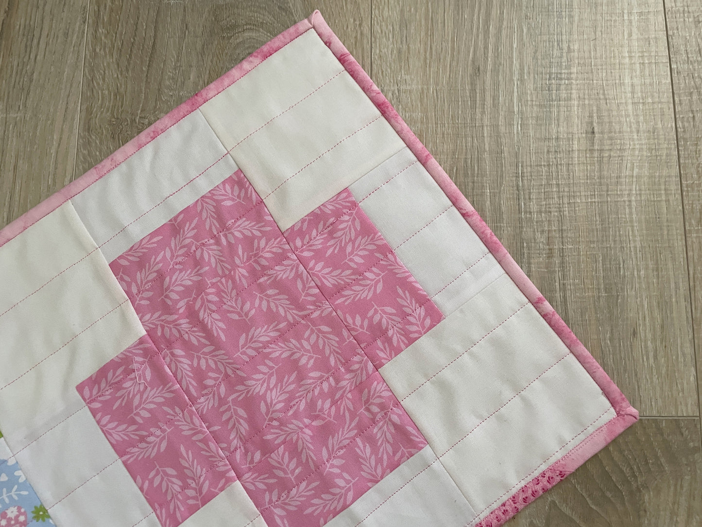 Quilted Table Runner, Quilted Easter Table Runner, Modern Cross Spring Table Runner, 12 x 48 inches