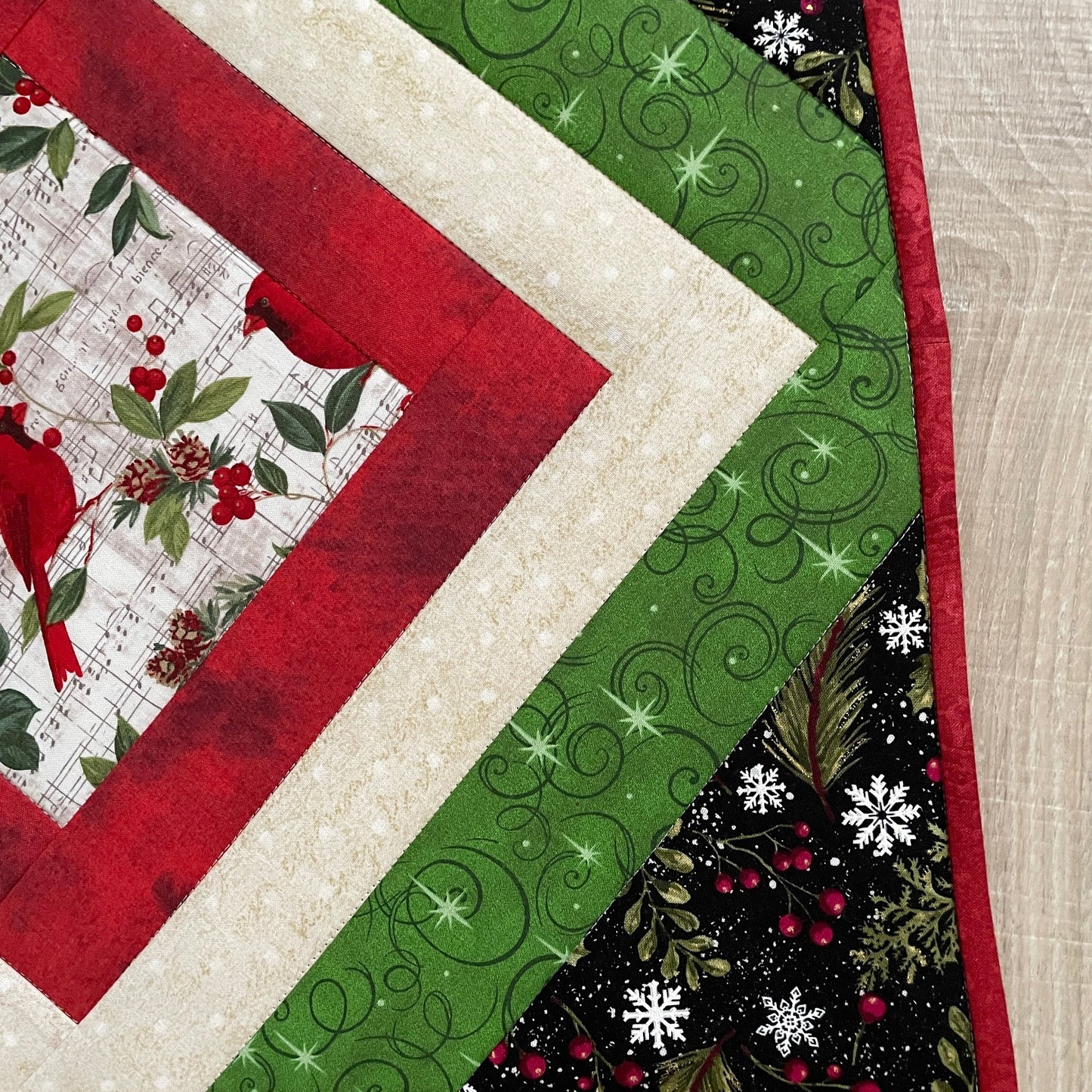Handmade Quilted Casserole Hot Pad, Scrappy Oversized Christmas Kitchen Potholder