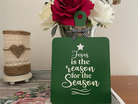 Mini Christmas Cutting Board Sign - Faith-Based Holiday Decor