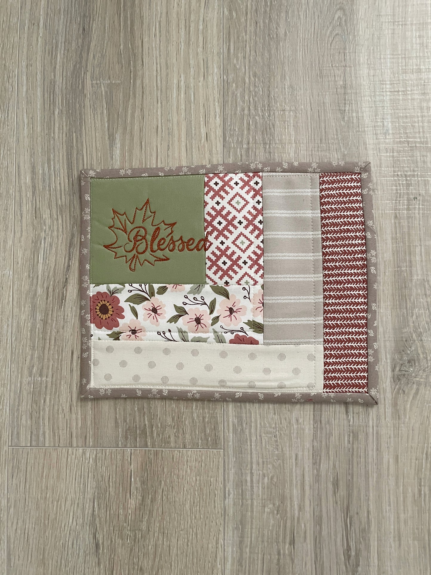 Quilted Neutral Fall Mug Rug/ Coasters, Choose Your Design