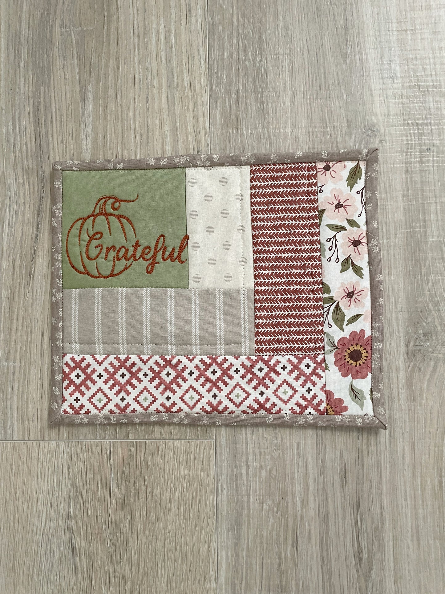 Quilted Neutral Fall Mug Rug/ Coasters, Choose Your Design