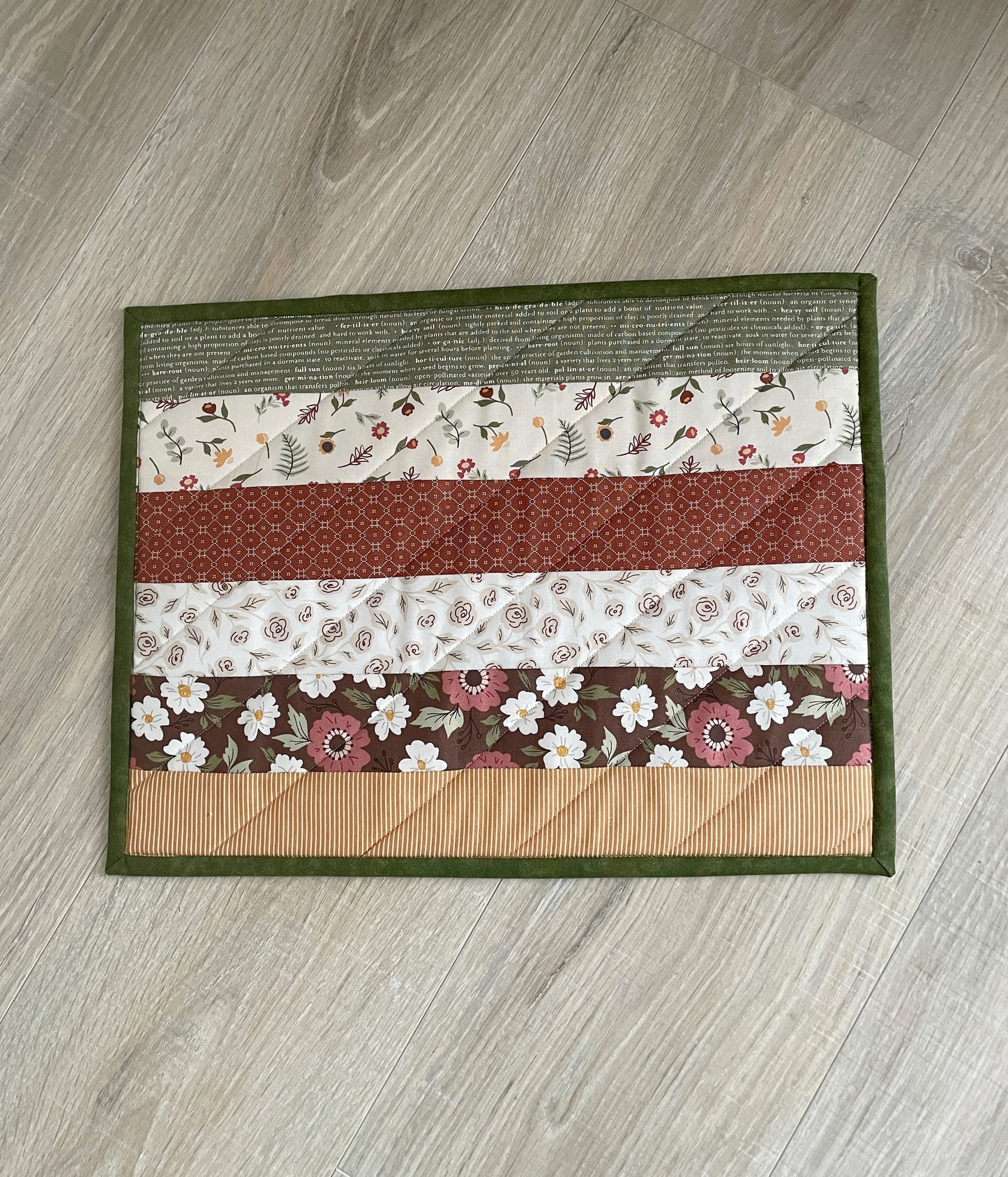 Handmade Quilted Casserole Hot Pad, Scrappy Oversized Fall Kitchen Potholder