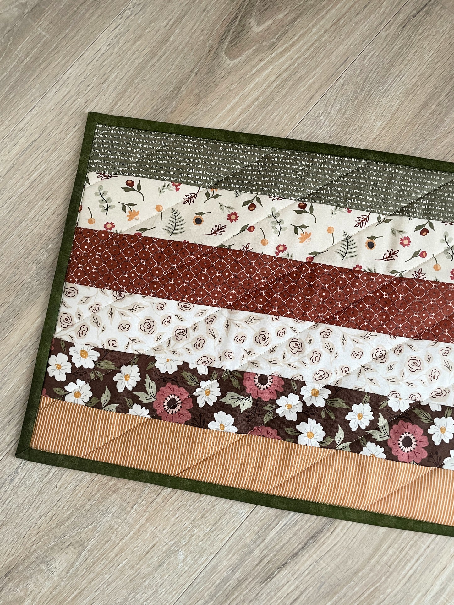 Handmade Quilted Casserole Hot Pad, Scrappy Oversized Fall Kitchen Potholder