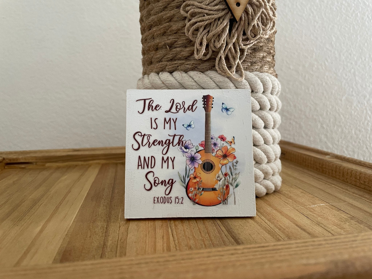 Christian Tiered Tray Decor, Religious Mini Wooden Signs