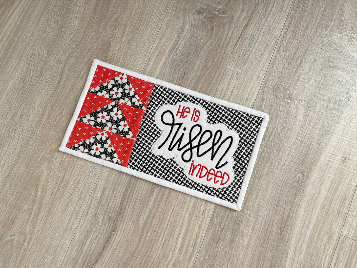 Christian Mug Rug Coaster, Quilted Mug Rug, Inspirational Desk Décor, Religious Home Décor, Faith Gift