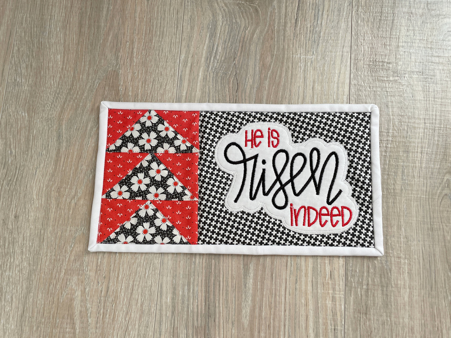 Christian Mug Rug Coaster, Quilted Mug Rug, Inspirational Desk Décor, Religious Home Décor, Faith Gift