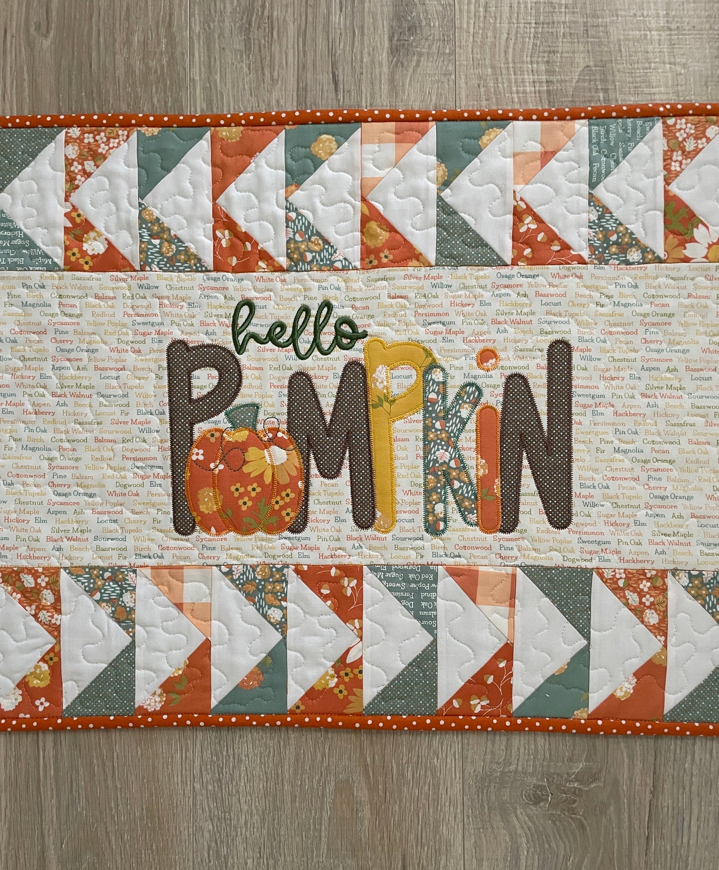 Hello Pumpkin Quilted Table Runner