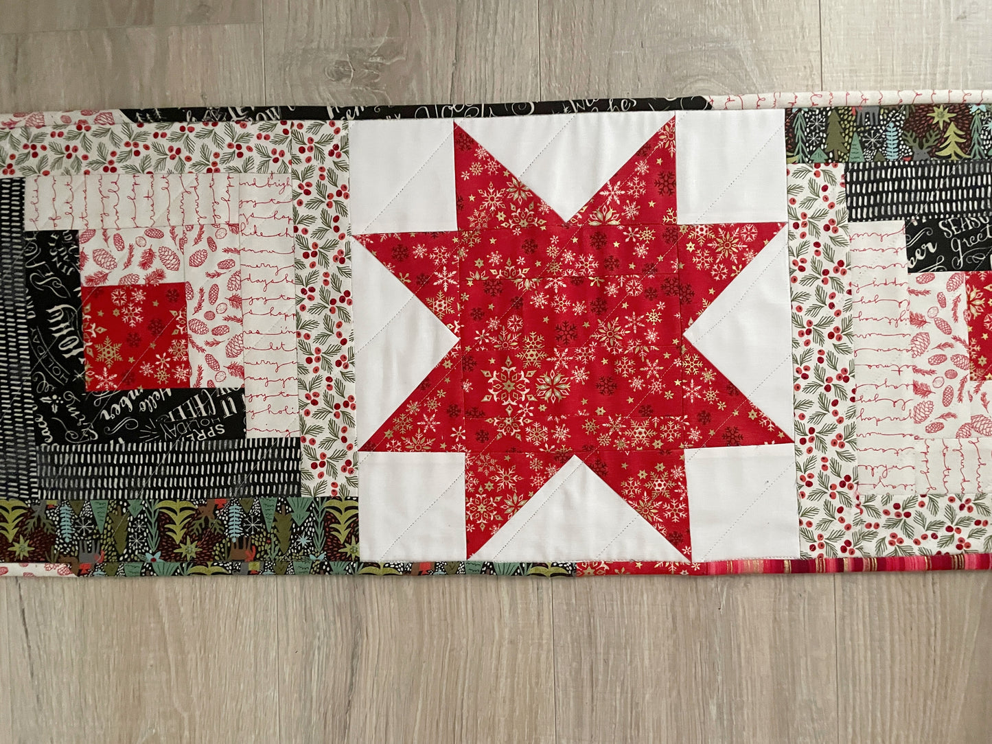 Quilted Table Runner, Christmas Table Centerpiece Decor