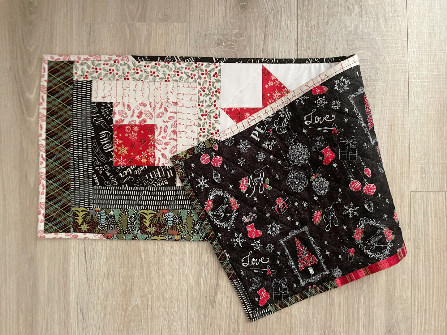 Quilted Table Runner, Christmas Table Centerpiece Decor