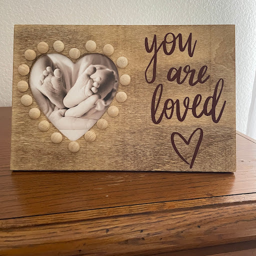 Baby Picture Heart Frame - You Are Loved Nursery Decor