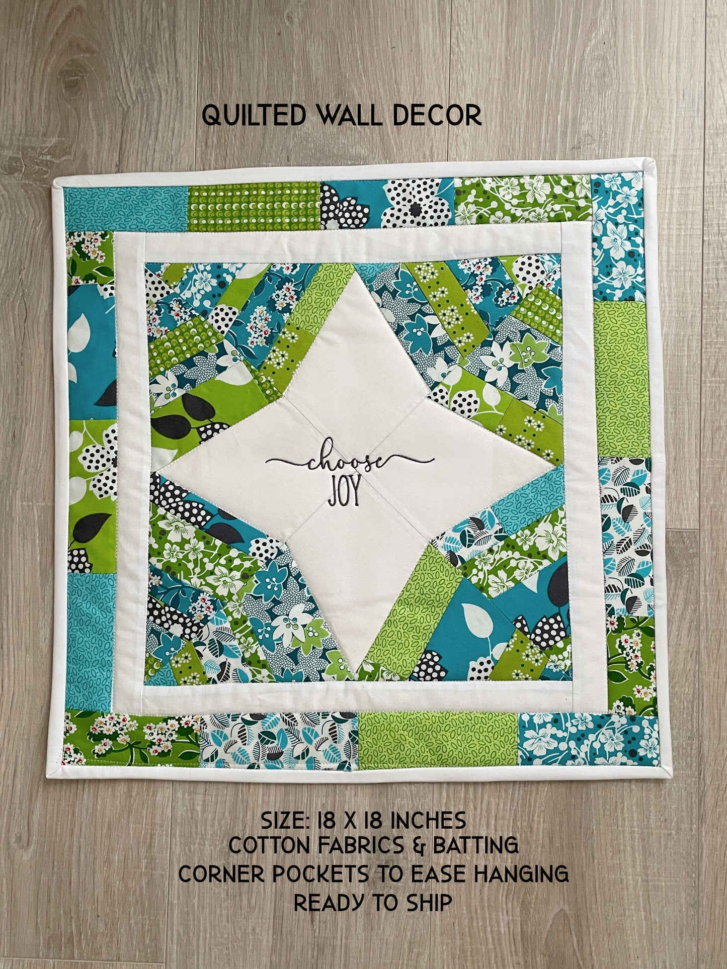 Quilted Table Topper, Summer Vintage Star Wall Art