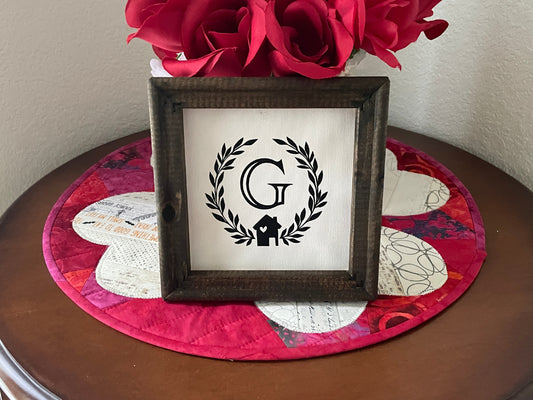 Monogrammed Family Initial Sign, Tiered Tray Decor