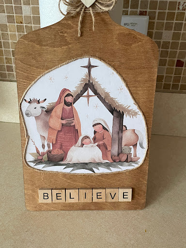Nativity Scene Cutting Board, Cutting Board Gift, Christmas Gift, Faith Based Gift Idea